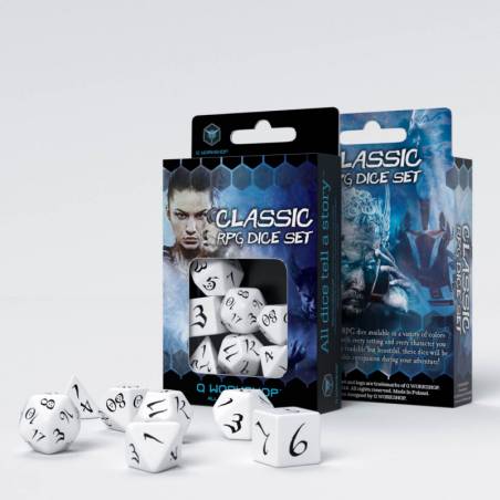 CLASSIC RPG DICE SET BLANC/NOIRDES & BOURSES Set de des classic rpg...