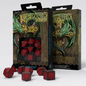 CELTIC DICE SET NOIR ET ROUGE