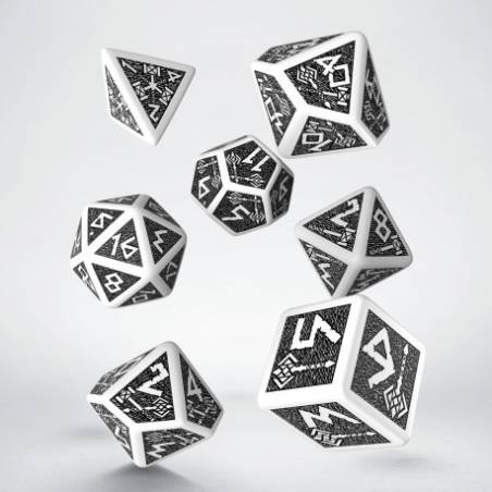 DWARVEN WHITE & BLACK DICE SETDES & BOURSES Set de dès Dwarven aux ...