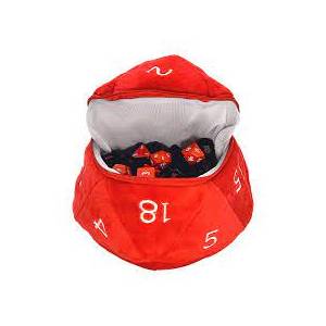 D20 PLUSH DICE BAG D&D ROUGE ET BLANCACCUEIL Nouveau sac de dés bas...