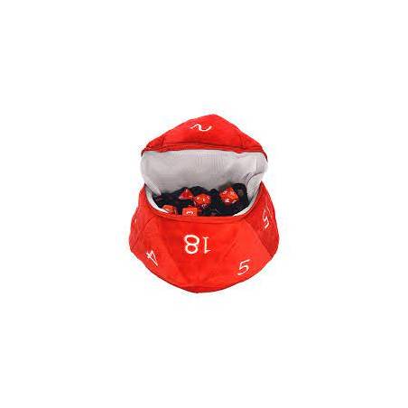 D20 PLUSH DICE BAG D&D ROUGE ET BLANCACCUEIL Nouveau sac de dés bas...