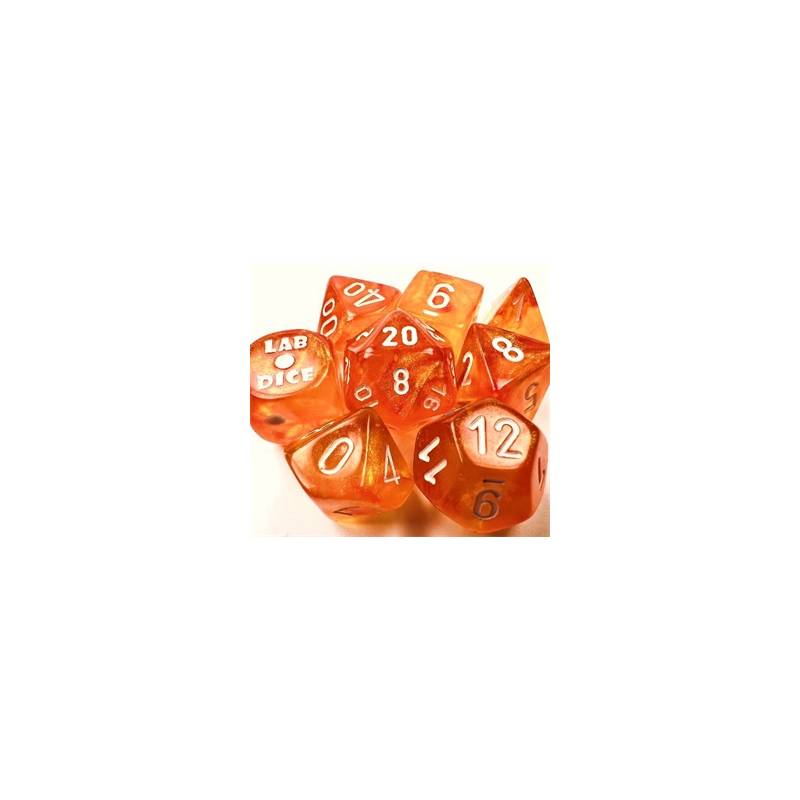 LAB DICE SET - ORANGE SANGUINE ET BLANC LAB DICE SET - ORANGE SANGUINE ET BLANC