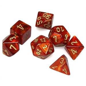MINI SET 7D SCARLET/GOLDSET DE DES SET DE DES MINI SCARLET/GOLD