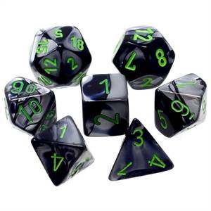 MINI SET 7D GREY-BLACK/GREENSET DE DES MINI SET DE DES GREY-BLACK/G...