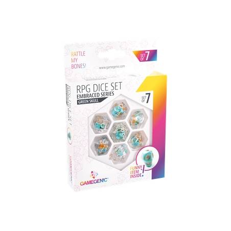 GREEN SKULL RPG DICEACCESSOIRES Set de dés complet pour jeu de rôle