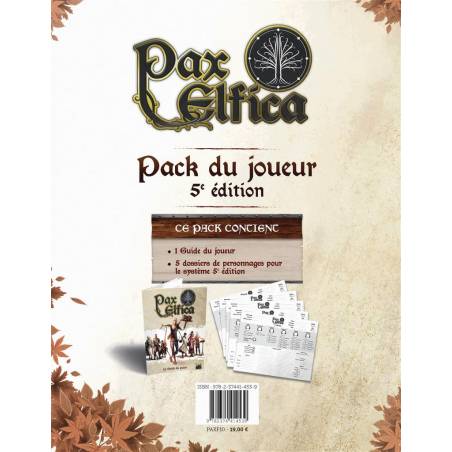 PAX ELFICA : PACK JOUEUR (5EME EDITION)JEUX DE RÔLES Pax Elfica est...