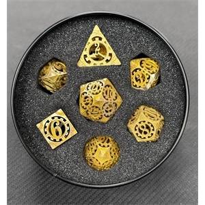 SET DE DES METAL DANS BOX ENGRENAGE CREUX DOREEACCESSOIRES SET DE D...
