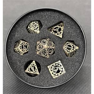 SET DE DES METAL DANS BOX ENGRENAGE CREUX ARGENTACCESSOIRES SET DE ...