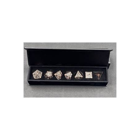 SET DE DES METAL AVEC ECRIN DRAGON BRONZE PLEIN