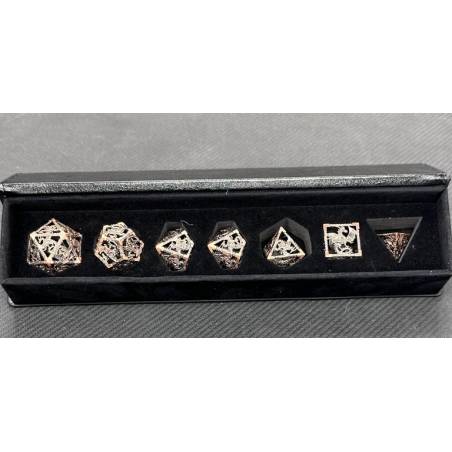 ACCESSOIRES SET DE DES METAL AVEC ECRIN DRAGON BRONZE CREUX