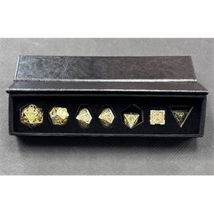 ACCESSOIRES SET DE DES METAL AVEC ECRIN DOREE/ARGENT