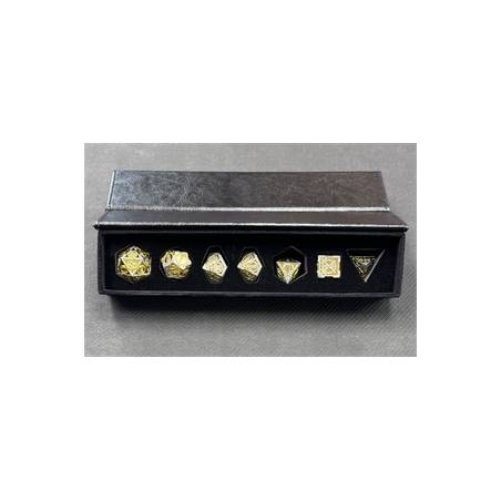ACCESSOIRES SET DE DES METAL AVEC ECRIN DOREE/ARGENT