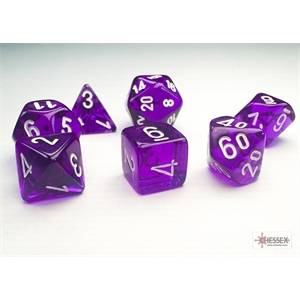 ACCESSOIRES MINI SET DE 7 DES TRANSLUCENT VIOLET/BLANC