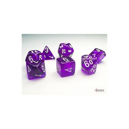 ACCESSOIRES MINI SET DE 7 DES TRANSLUCENT VIOLET/BLANC