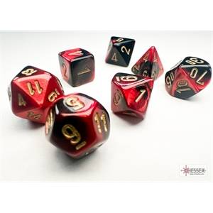 MINI SET DE 7 DES GEMINI NOIR-ROUGE/ORSET DE DES SET DE 7 DES POUR ...
