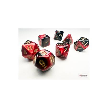 MINI SET DE 7 DES GEMINI NOIR-ROUGE/ORSET DE DES SET DE 7 DES POUR ...