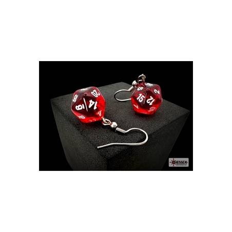 BOUCLES D'OREILLES CROCHET D20 ROUGE/BLANC