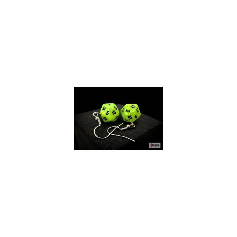 ACCESSOIRES BOUCLES D'OREILLES CROCHET D20 VERT/NOIR ACCESSOIRES BOUCLES D'OREILLES CROCHET D20 VERT/NOIR