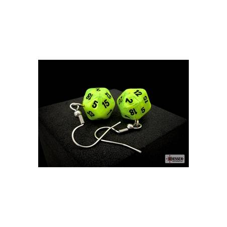 ACCESSOIRES BOUCLES D'OREILLES CROCHET D20 VERT/NOIR