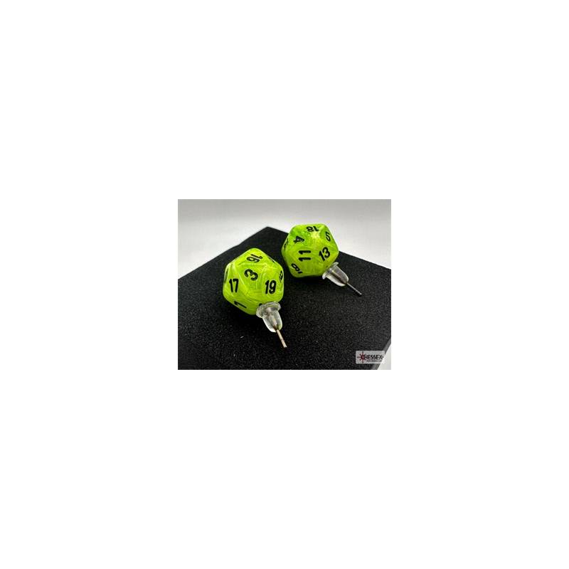 BOUCLES D'OREILLES D20 VORTEX VERT/NOIRACCESSOIRES Boucles d'oreill...