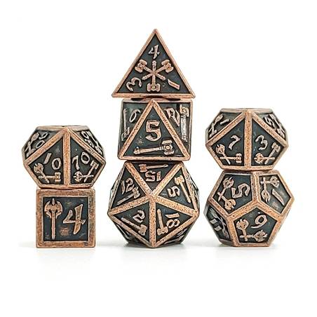 SET DE 7 DES METAL MARTEAUX NAINS BRONZEACCESSOIRES SET DE DES POUR...