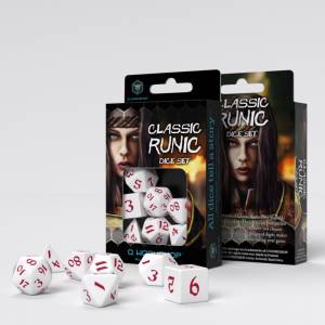 SET DE DES RUNIQUE CLASSIQUE BLANC ET ROUGESET DE DES SET DE 7 DES
