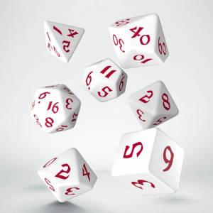 SET DE DES RUNIQUE CLASSIQUE BLANC ET ROUGESET DE DES SET DE 7 DES