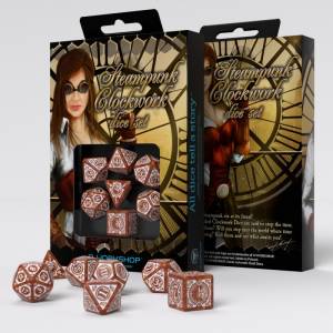 SET DE DES STEAMPUNK CLOCKWORK : CARAMEL ET BLANCSET DE DES SET DE ...