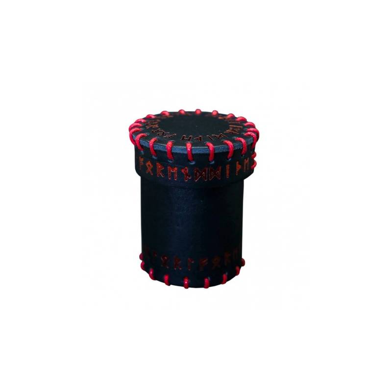 BOITE A DES RUNNIQUE NOIR & ROUGE CUIRACCUEIL DICE CUP BOITE A DES RUNNIQUE NOIR & ROUGE CUIRACCUEIL DICE CUP