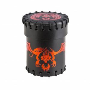 ACCESSOIRES BOITE A DES DRAGON ROUGE & NOIR EN CUIR