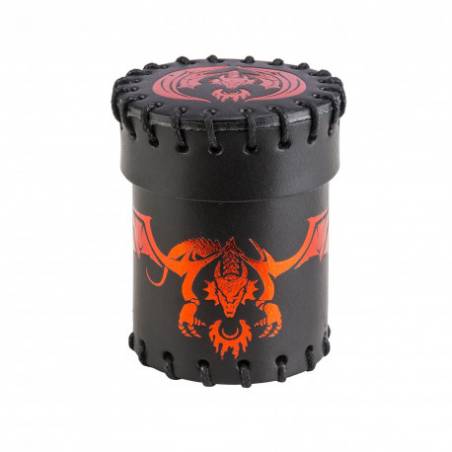BOITE A DES DRAGON ROUGE & NOIR EN CUIR 
