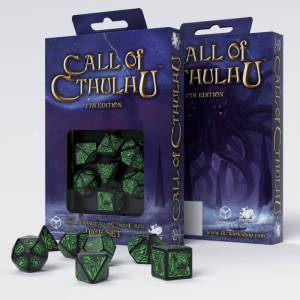 SET DE DES CALL OF CTHULHU 7th EDITION NOIR ET VERTAPPEL DE CTHULHU...