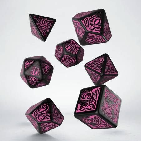 ACCESSOIRES SET DE DES CALL OF CTHULHU 7th EDITION NOIR ET MAGENTA