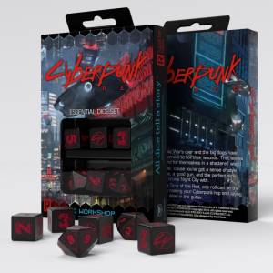 SET DE DES CYBERPUNK RED : NIGHT CITY ESSENTIAL SETCYBERPUNK & ANTI...