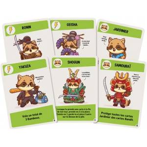 TANUKIJEUX DE SOCIETE Tanuki est un jeu rapide de Samouraïs, Geisha...
