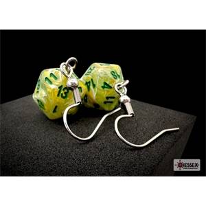 ACCESSOIRES BOUCLES D'OREILLES CROCHET D20 MARBLE VERT/VERT FONCE