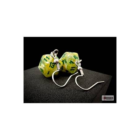 ACCESSOIRES BOUCLES D'OREILLES CROCHET D20 MARBLE VERT/VERT FONCE