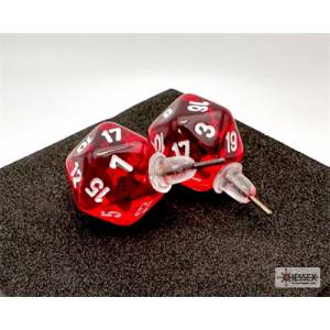 BOUCLES D'OREILLES D20 ROUGE  