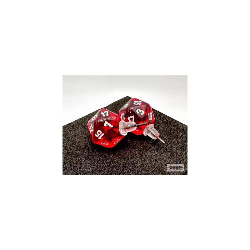 BOUCLES D'OREILLES D20 ROUGE ACCESSOIRES Boucles d'oreilles mini de...