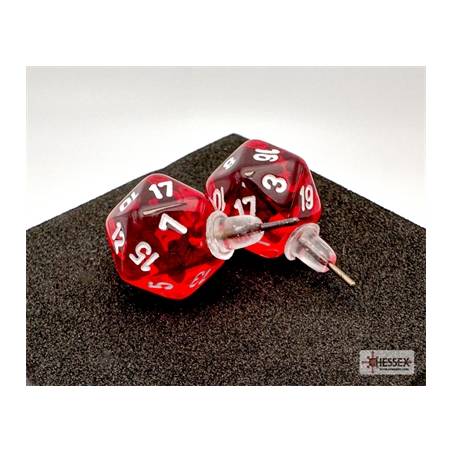 BOUCLES D'OREILLES D20 ROUGE ACCESSOIRES Boucles d'oreilles mini de...