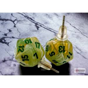 ACCESSOIRES BOUCLES D'OREILLES D20 MARBRE VERT