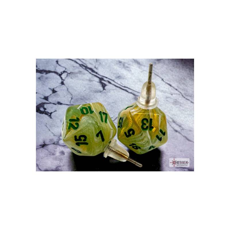 ACCESSOIRES BOUCLES D'OREILLES D20 MARBRE VERT ACCESSOIRES BOUCLES D'OREILLES D20 MARBRE VERT
