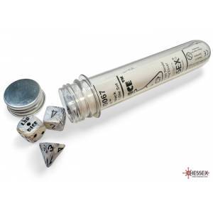 LAB DICE SET DE 7+1 DES CALCITE DE MARBRE/BLEU