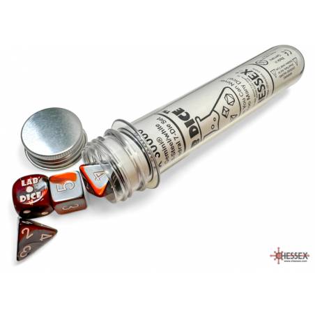ACCESSOIRES LAB DICE SET DE 7+1 DES ACIER ROUILLE/NOIR