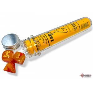 CHESSEX - SET DE 8 DES - GEMINI ROUGE ORANGE JAUNE LUMINARY