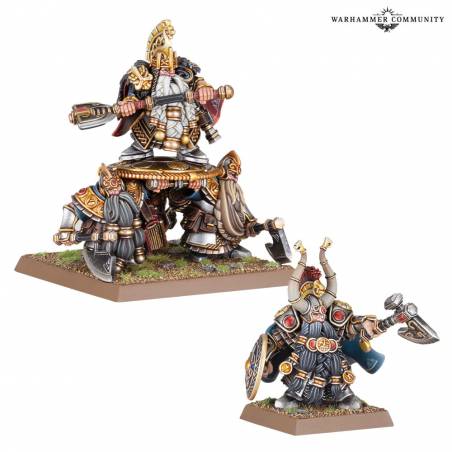 WARHAMMER OLD WORLD : SEIGNEUR NAIN SUR PORTE BOUCLIER