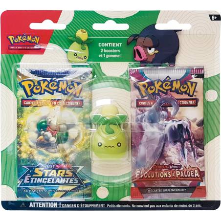 DUO BOOSTER POKEMON AVEC GOMME OLIVINI