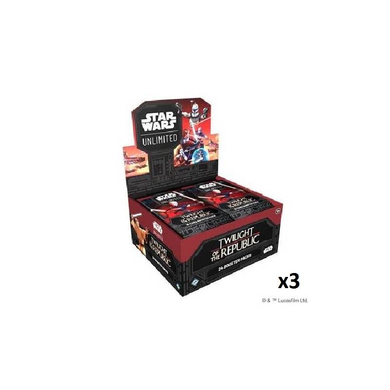 SW UNLIMITED LOT DE 3 DISPLAY ANGLAIS TWILIGHT OF THE REPUBLIC