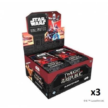 SW UNLIMITED LOT DE 3 DISPLAY ANGLAIS TWILIGHT OF THE REPUBLIC