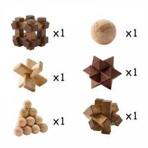 WOODIXJEUX DE LOGIQUE Un jeu de patience avec 6 beaux casse-tête en...